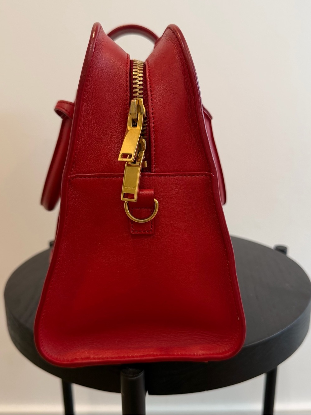 Saint Laurent Red Leather Cabas Le Monogramme Small Satchel / Crossbody - Picture 5 of 11